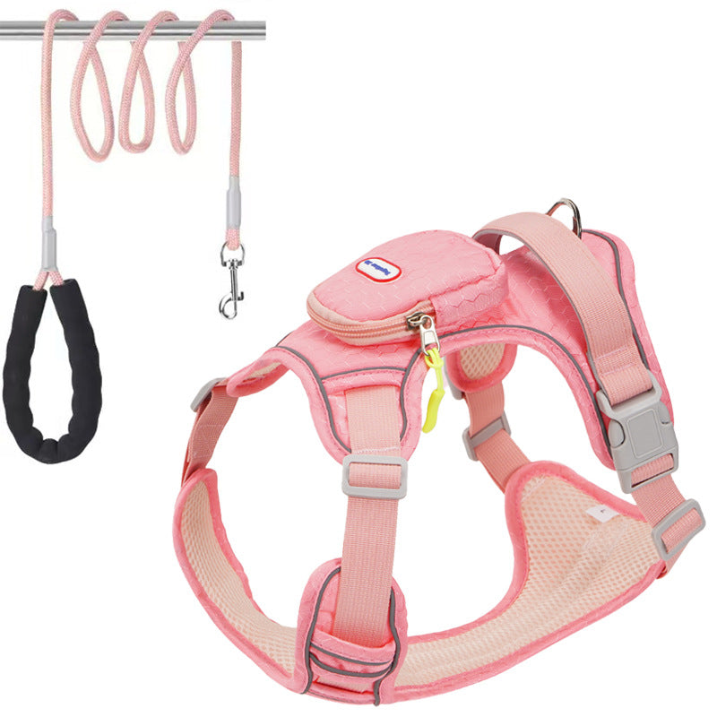 Anti-Break Reflective Dog Leash Chest Strap for Medium & Large