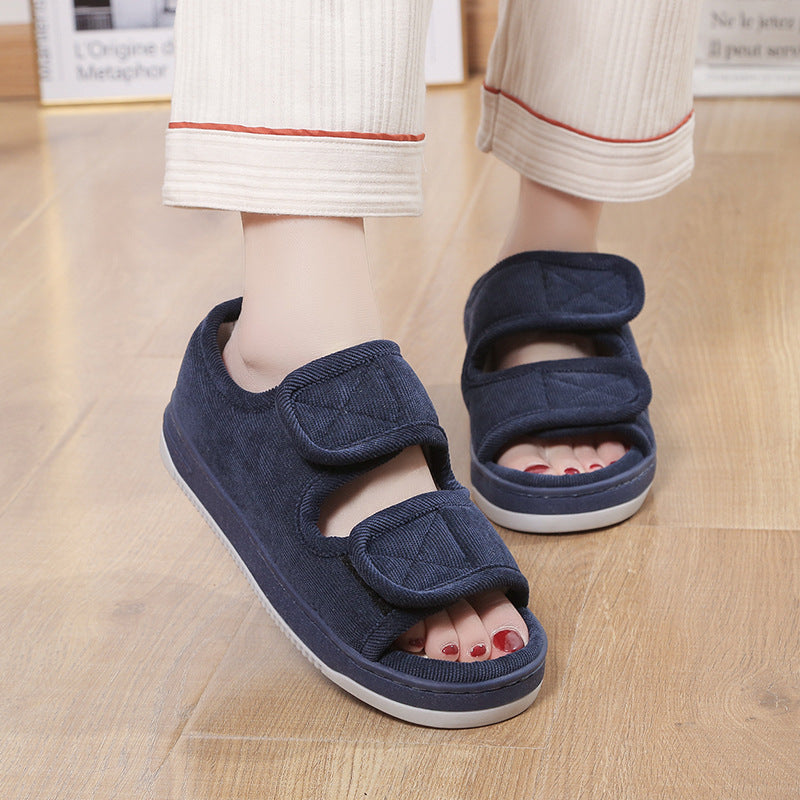 Linen Non-Slip Slippers for Elderly – Plus Size