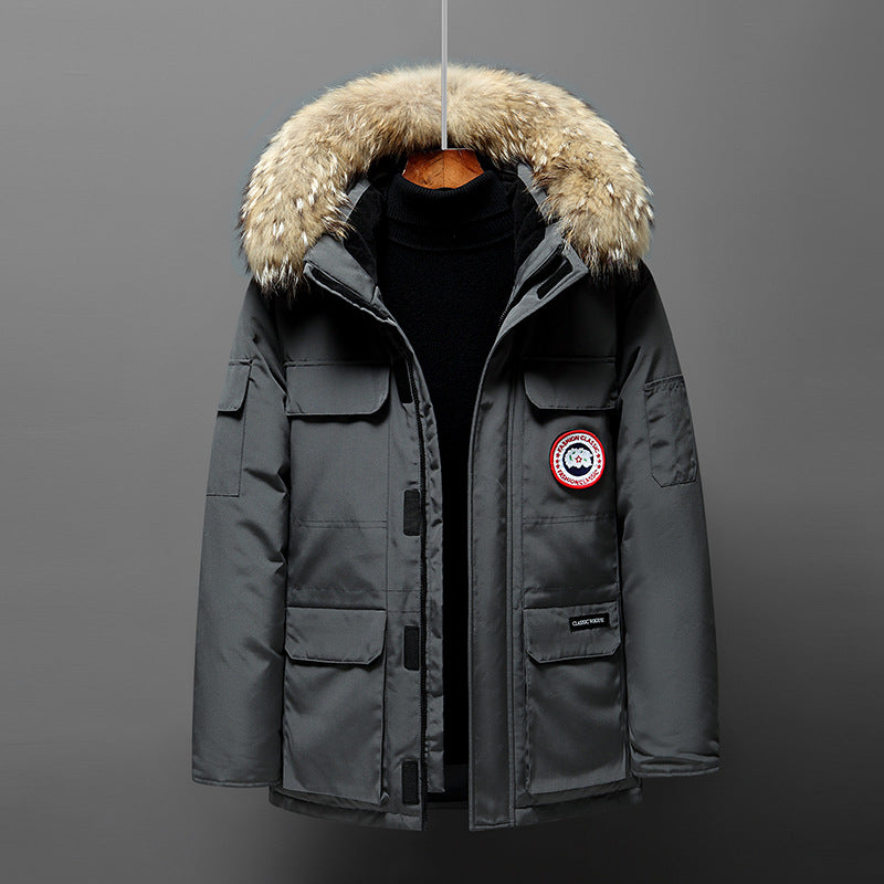 STOCK-Men’s Canadian Down Jacket – Fur Collar Camouflage Style