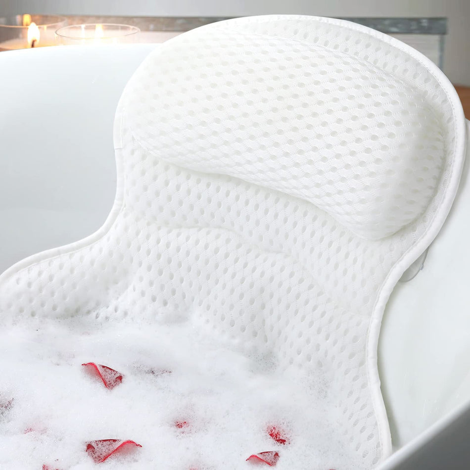 Non-Slip Bath Pillow Cushion with Back and Head Support