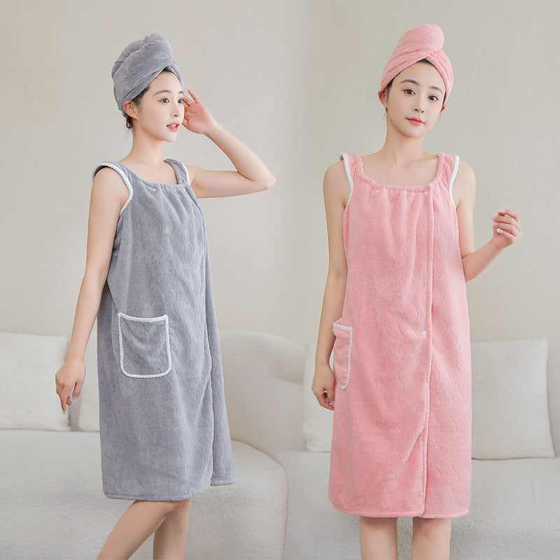 Coral Fleece Water Ripple Bath Robe