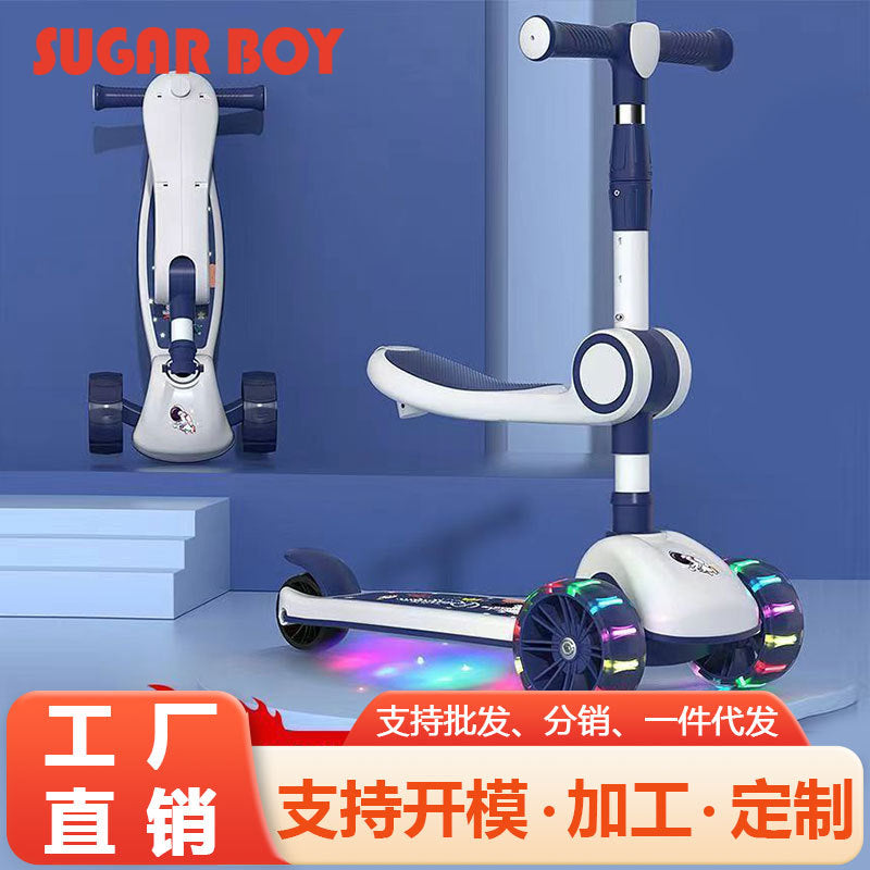 3-in-1 Kids Musical Turn Scooter with Flash Lights