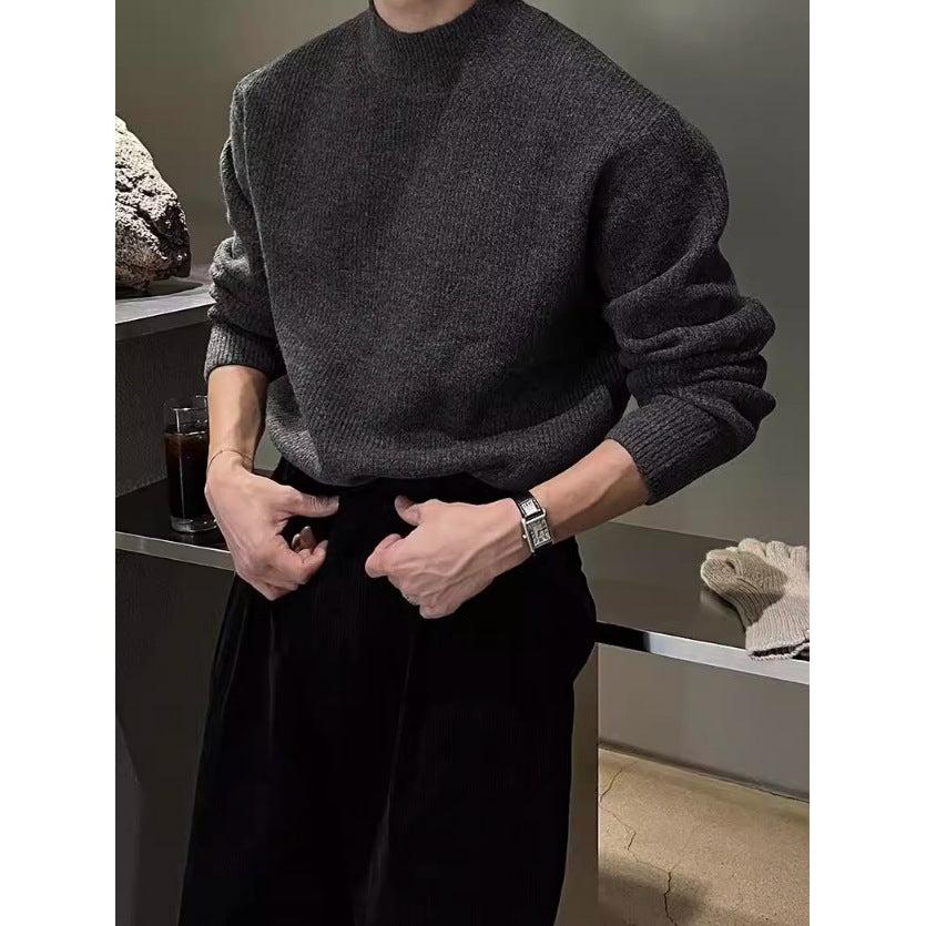 Men’s Half-Turtleneck Sweater – Trendy Spring/Autumn Knitwear