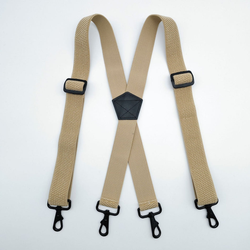 X-Shaped Black Elastic Suspenders – 4-Clip Men’s Strap
