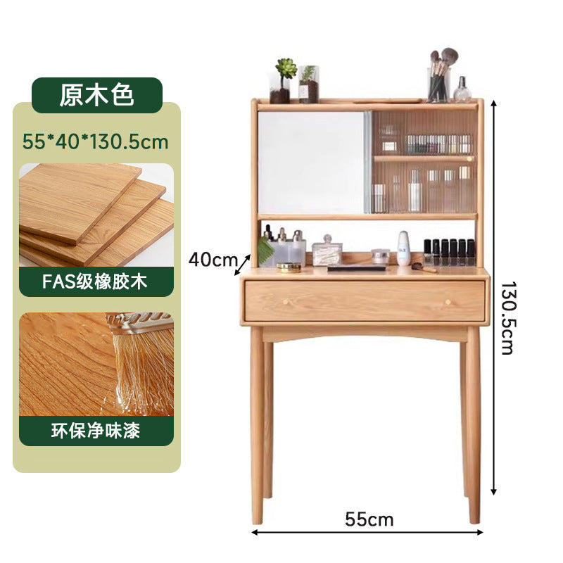 Solid Wood Minimalist Dressing Table for Small Bedroom