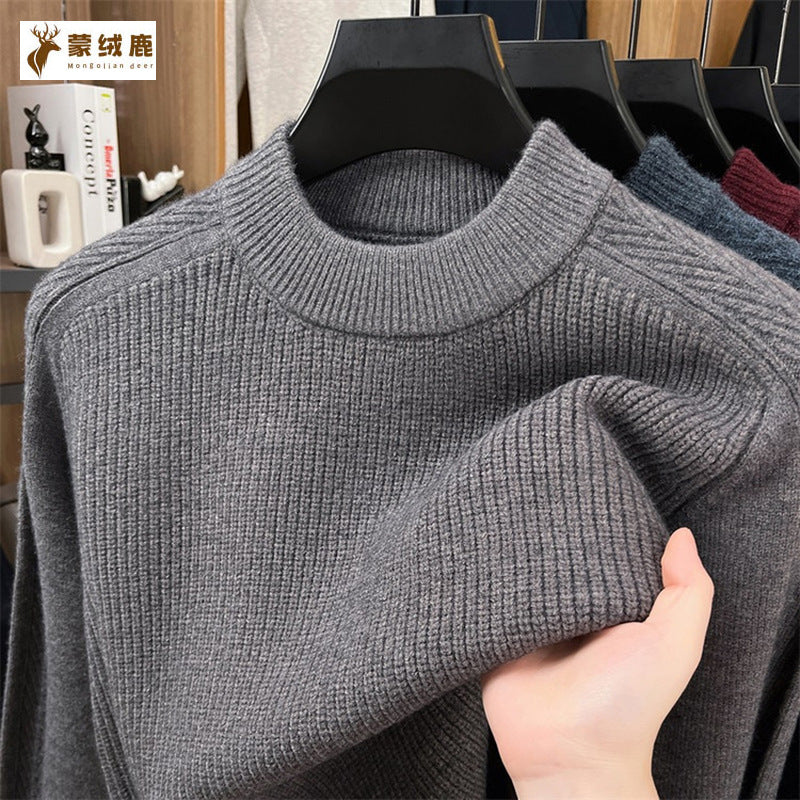 STOCK-Men’s Casual High Collar Pullover Sweater – Winter Knit