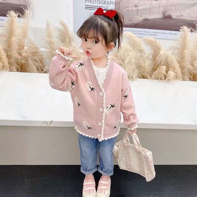 Girls’ Fleece-Lined Knitted Cardigan Autumn Winter 2025