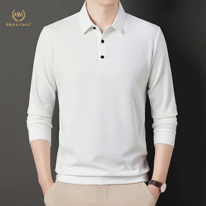 Men’s High-End Autumn Waffle Polo Shirt Casual