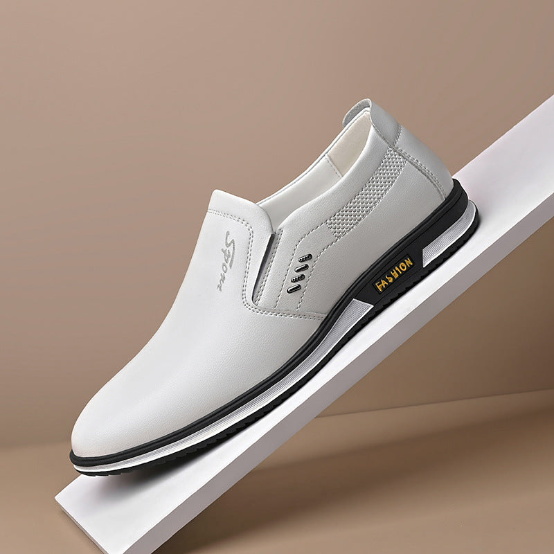 INSTOCK-Men's White Leather casual Shoes