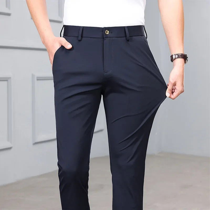 INSTOCK-Men's Ice Silk Waterproof Suit Pants ‚ Summer Thin Fit