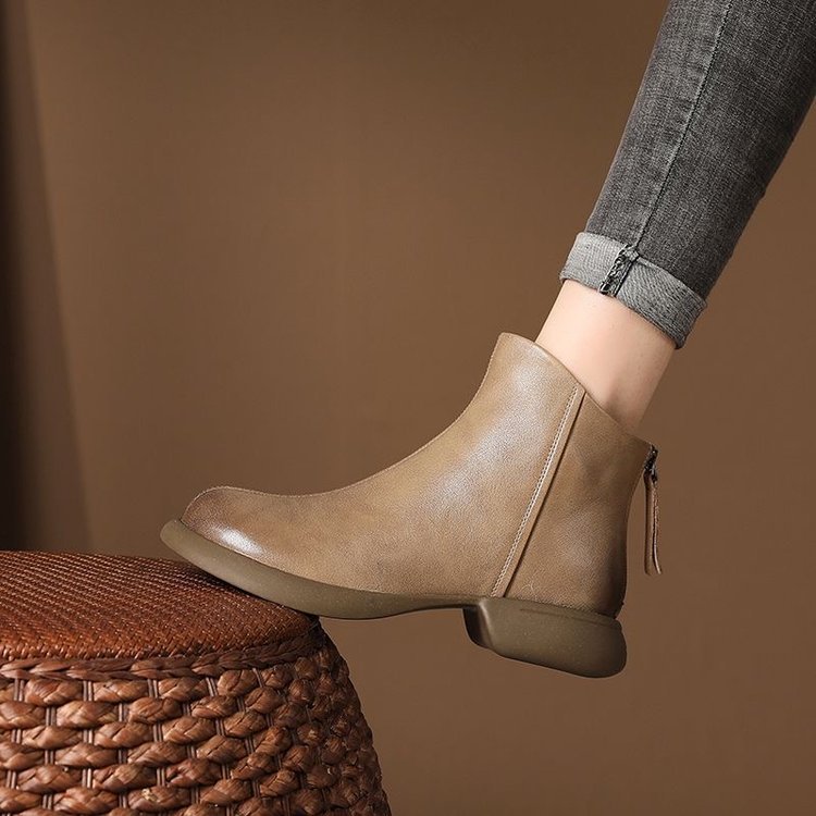 INSTOCK-Retro Soft Leather Boots for Women â€“ Stylish &