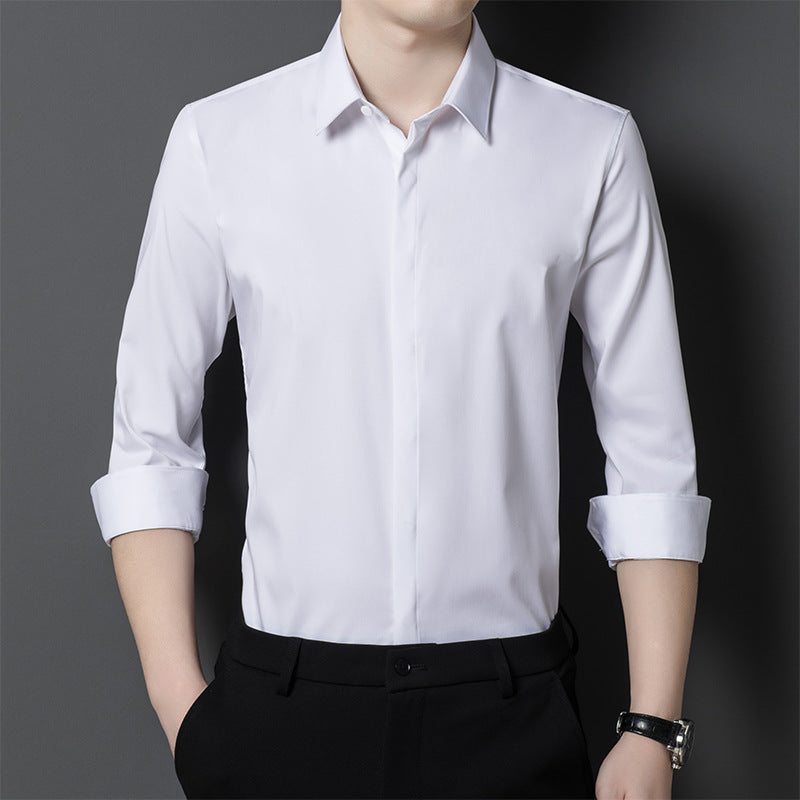 Hidden Bamboo Fiber Men’s Long Sleeve Shirt – Non-Iron