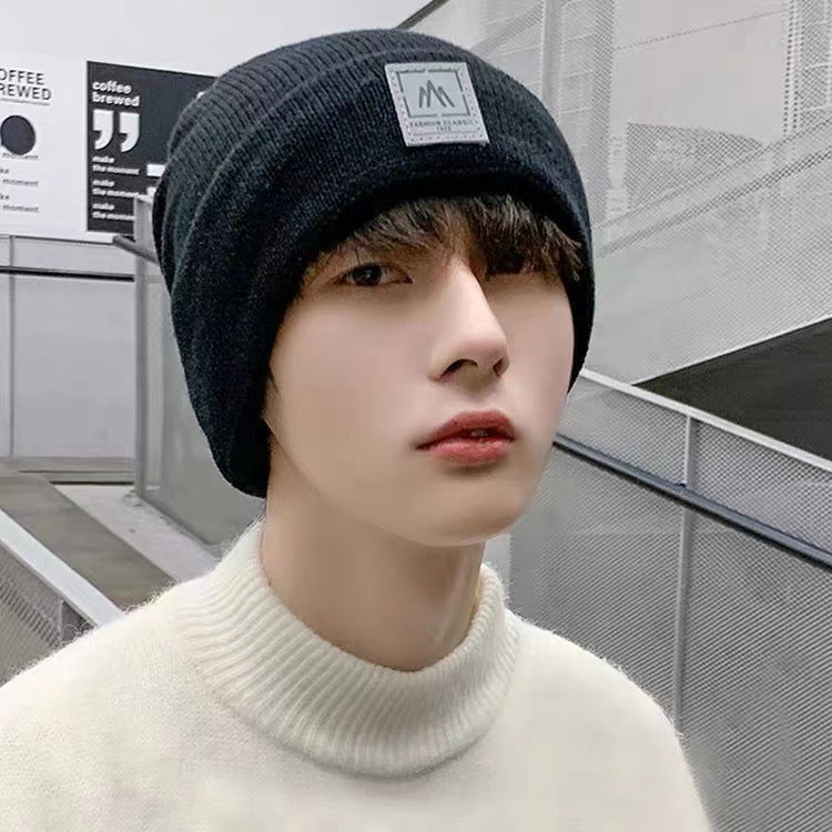Men’s Thickened Wool Knitted Winter Hat Windproof Velvet Cap