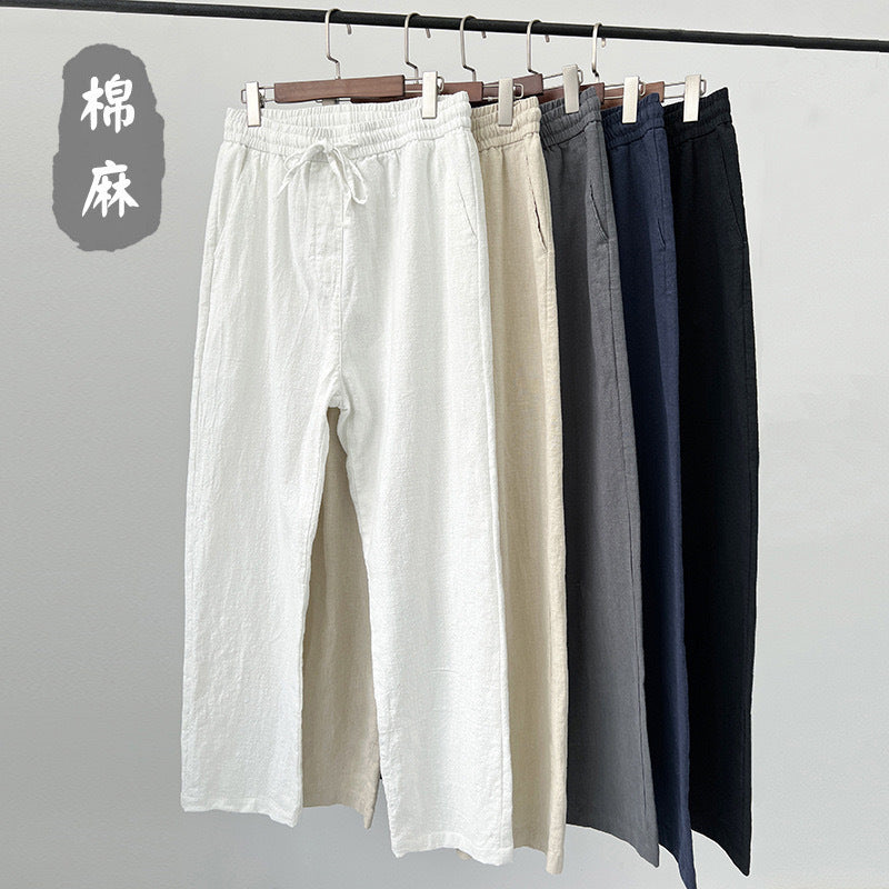 Men’s Summer Cotton Linen Loose Casual Pants