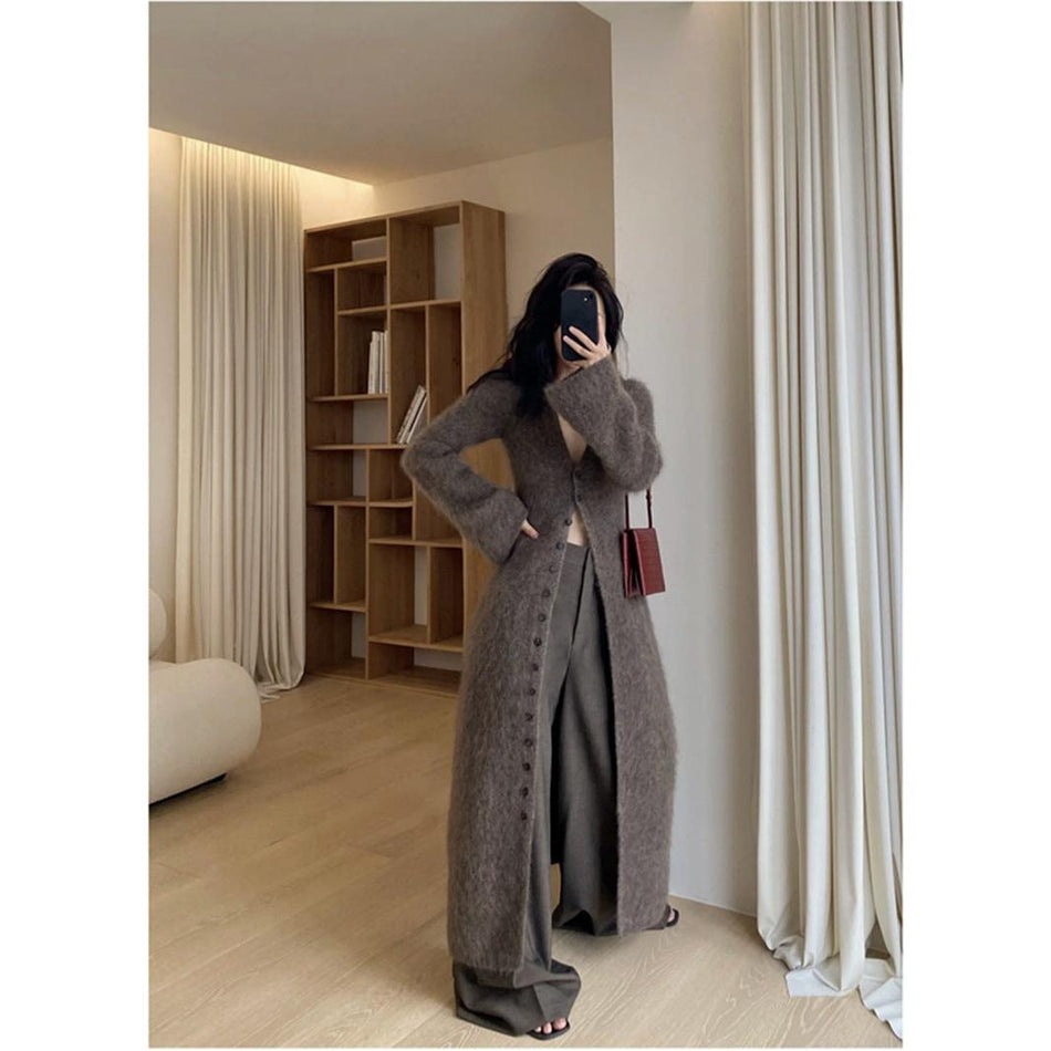 Women’s V-Neck Slimming Long Knit Cardigan Sweater
