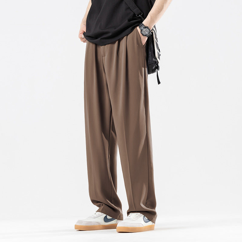 Plus-Size Men’s Drapey Loose Straight Casual Dress Pants
