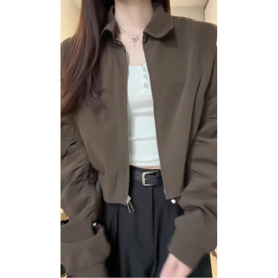 Women’s Slim Brown Short Coat