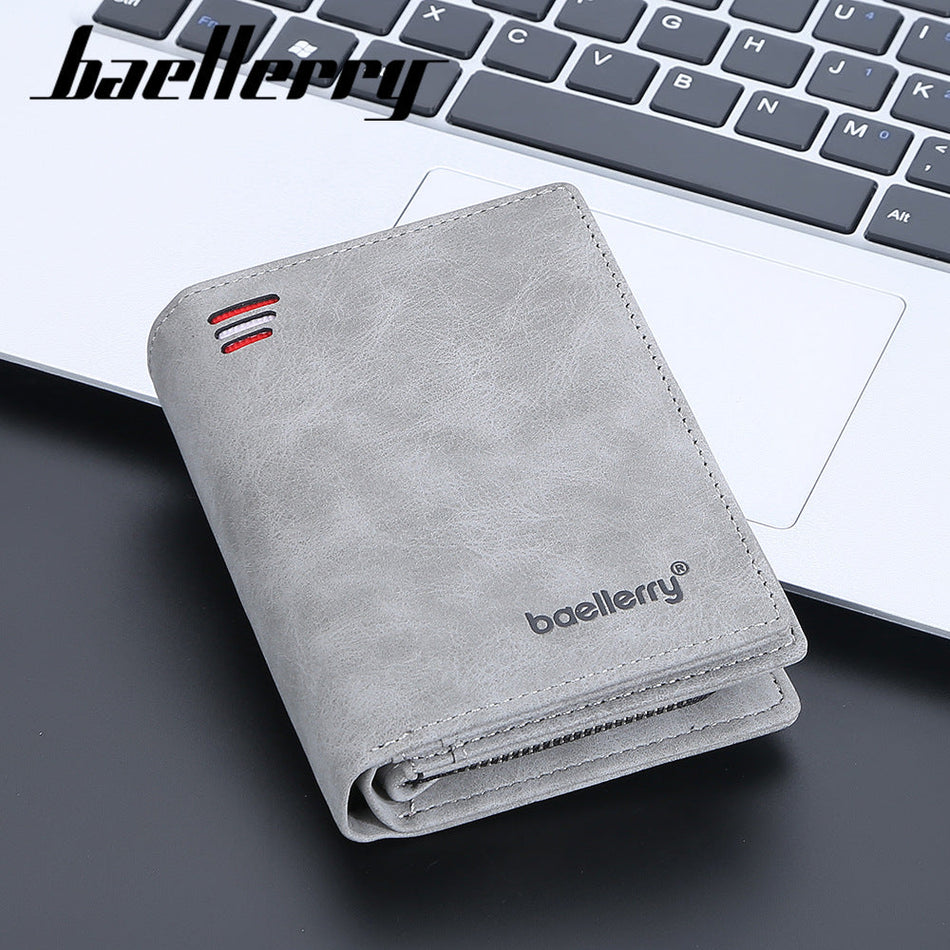 Baellerry Men’s Frosted Leather Anti-Theft Wallet