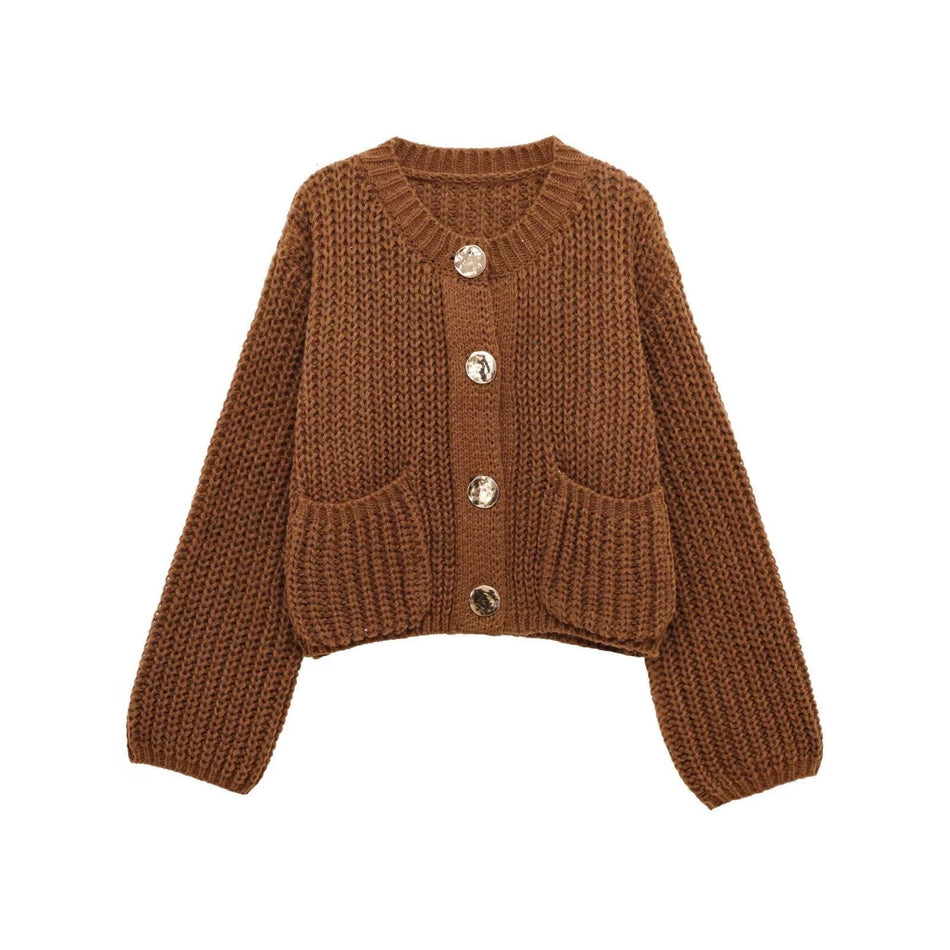 INSTOCK-Thick Knit Pocket Cardigan
