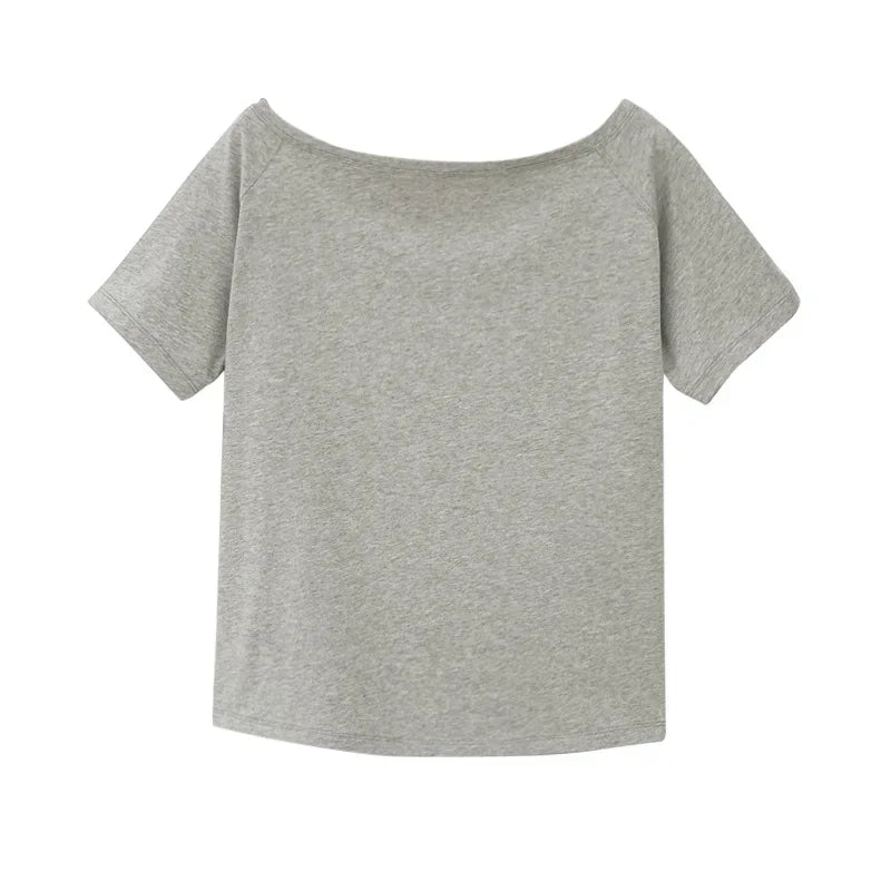 One-Shoulder Short Sleeve Tee – Star-Inspired Style