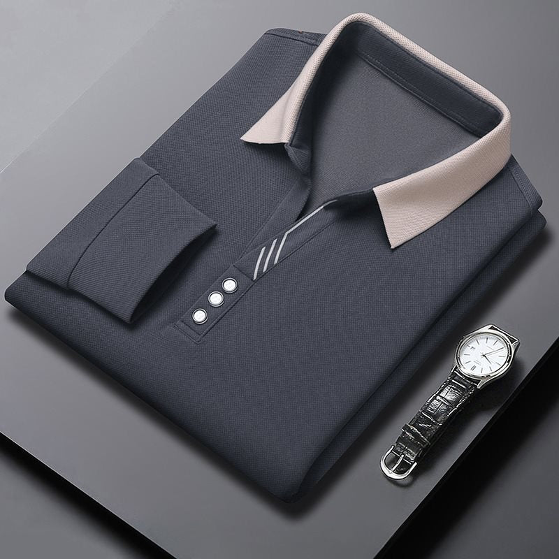 INSTOCK-Anti-wrinkle Men's long-sleeved Polo T-shirt