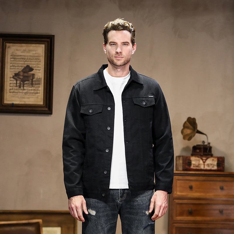 Men's White Denim Jacket – Korean & Japanese Slim-Fit Workwear