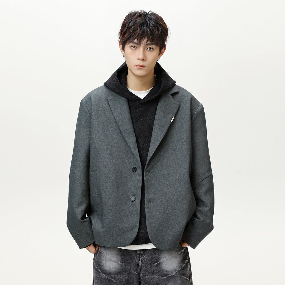 American Retro Men’s Suit Jacket – Loose Spliced Autumn Style