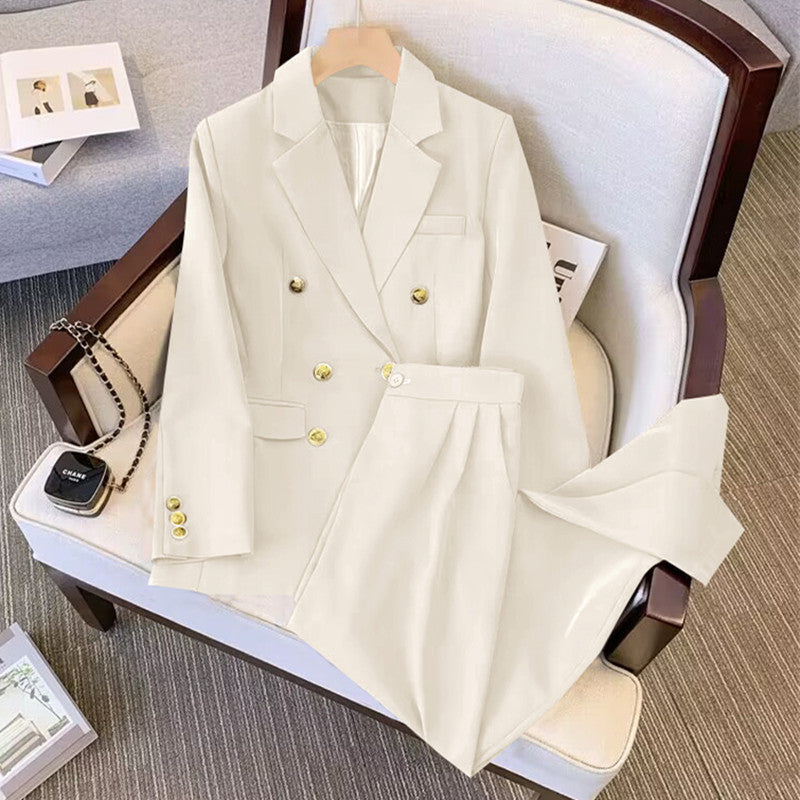 Women’s Black Korean Suit Set – Spring 2023 Casual Two-Piece
