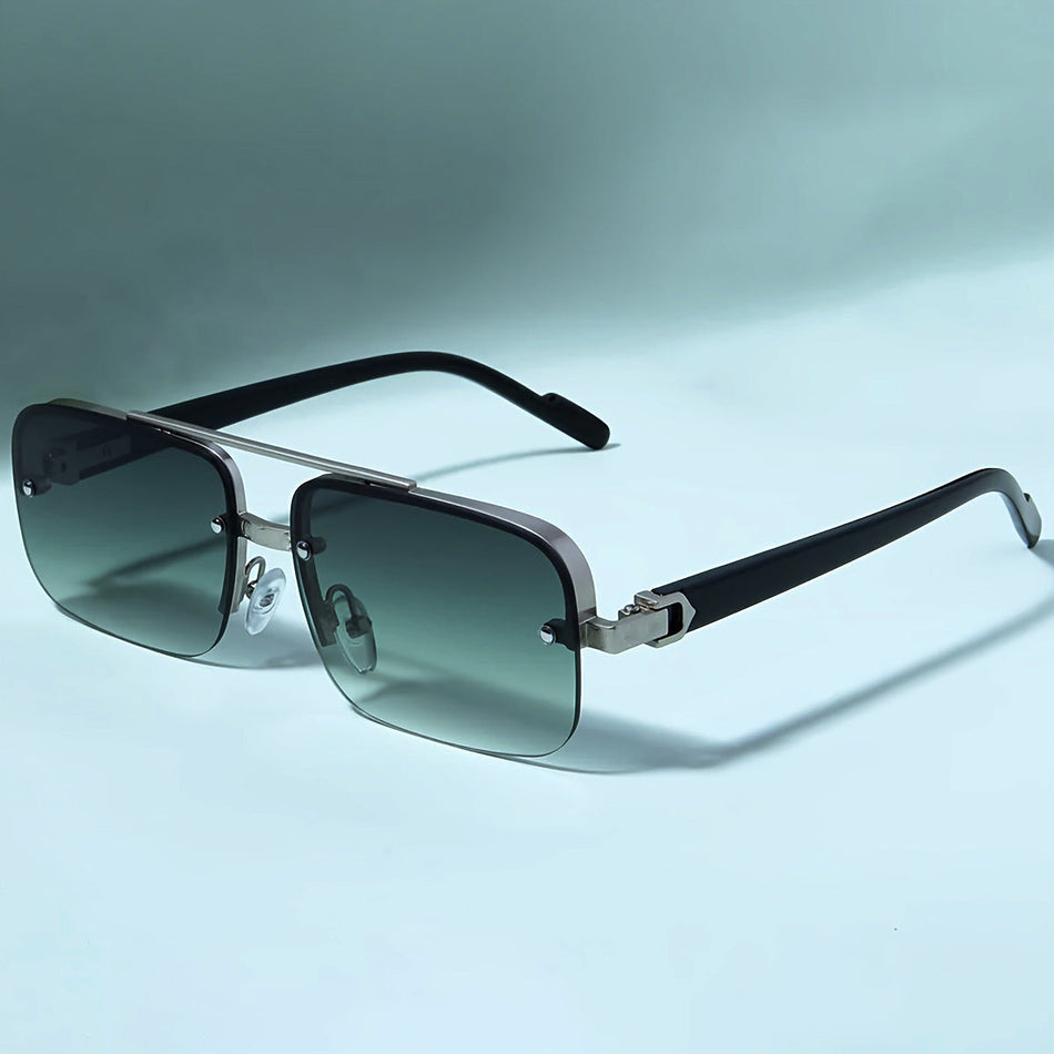Semi-Frameless Gradient Sunglasses – Unisex Retro UV Style