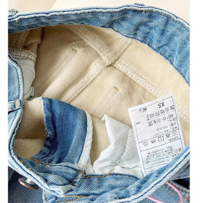 INSTOCK-Fleece-Lined Wide-Leg Jeans