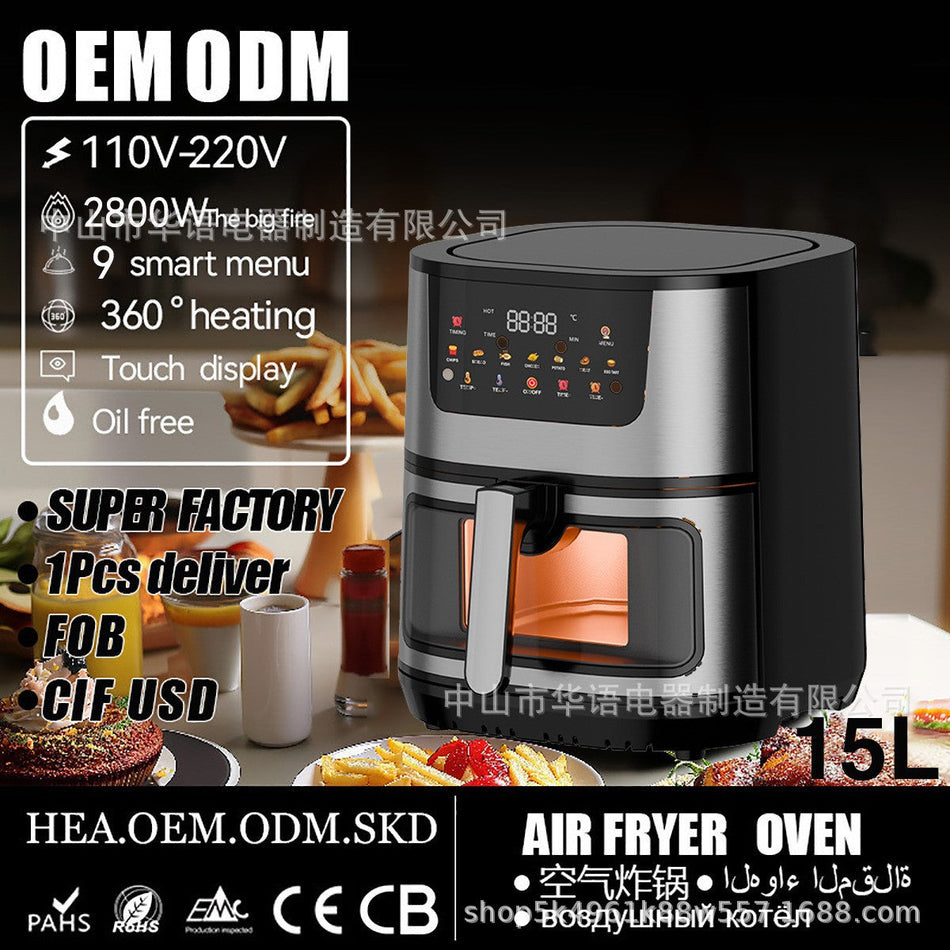 15L Large-Capacity Stainless Steel Multifunction Air Fryer