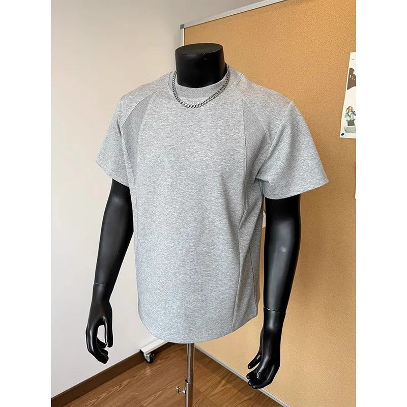 INSTOCK-Heavyweight Men's Crew Neck Retro T-Shirt - Summer