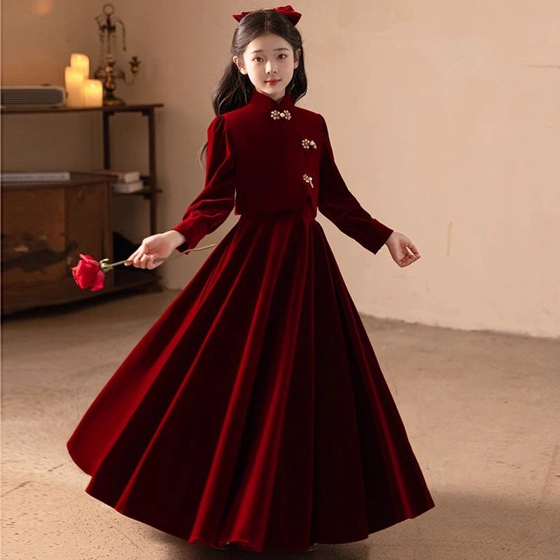 Girls’ Red Birthday Princess Dress