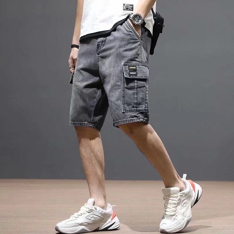 Men’s Multi-Pocket Denim Summer Work Shorts