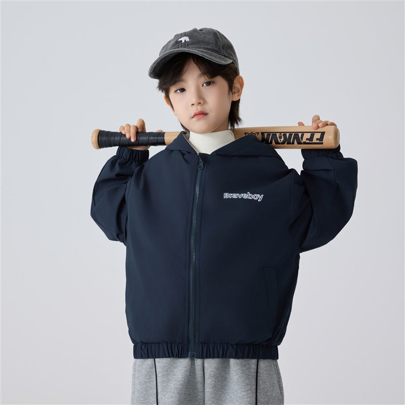 Haima Children’s Clothing 2025 Winter New Boys’ Fleece-Lined