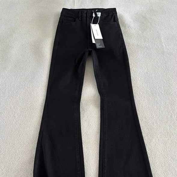 STOCK-Black Bootcut Slim Fit Jeans Men