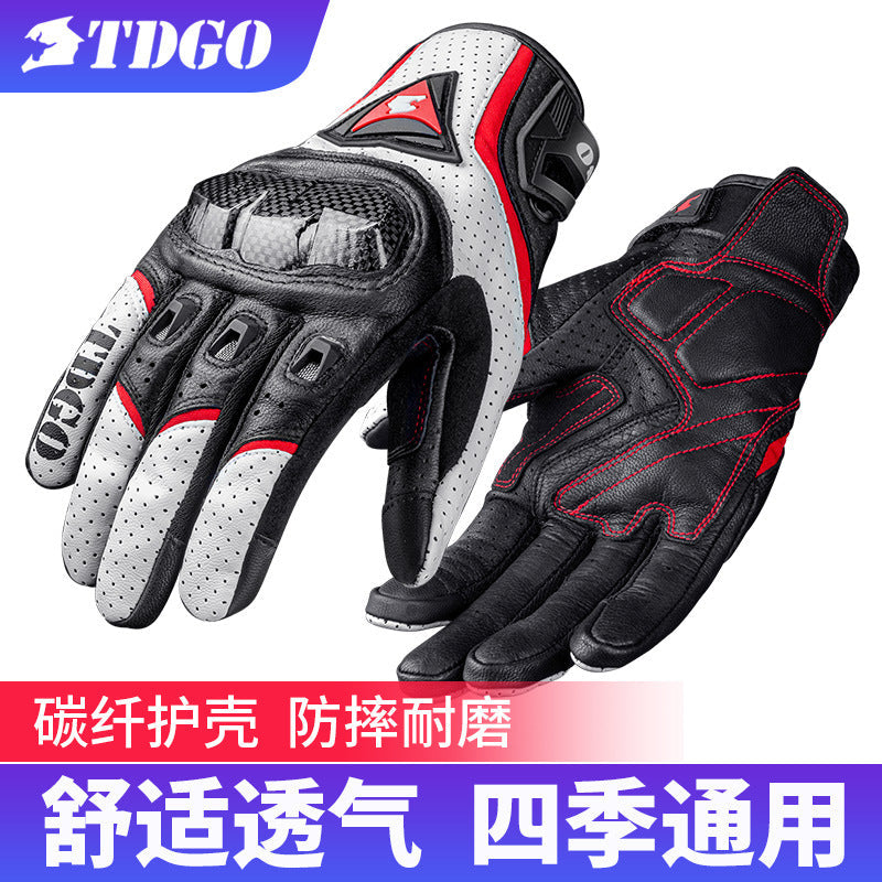 Motorcycle Carbon Fiber Riding Gloves – Breathable All-Season