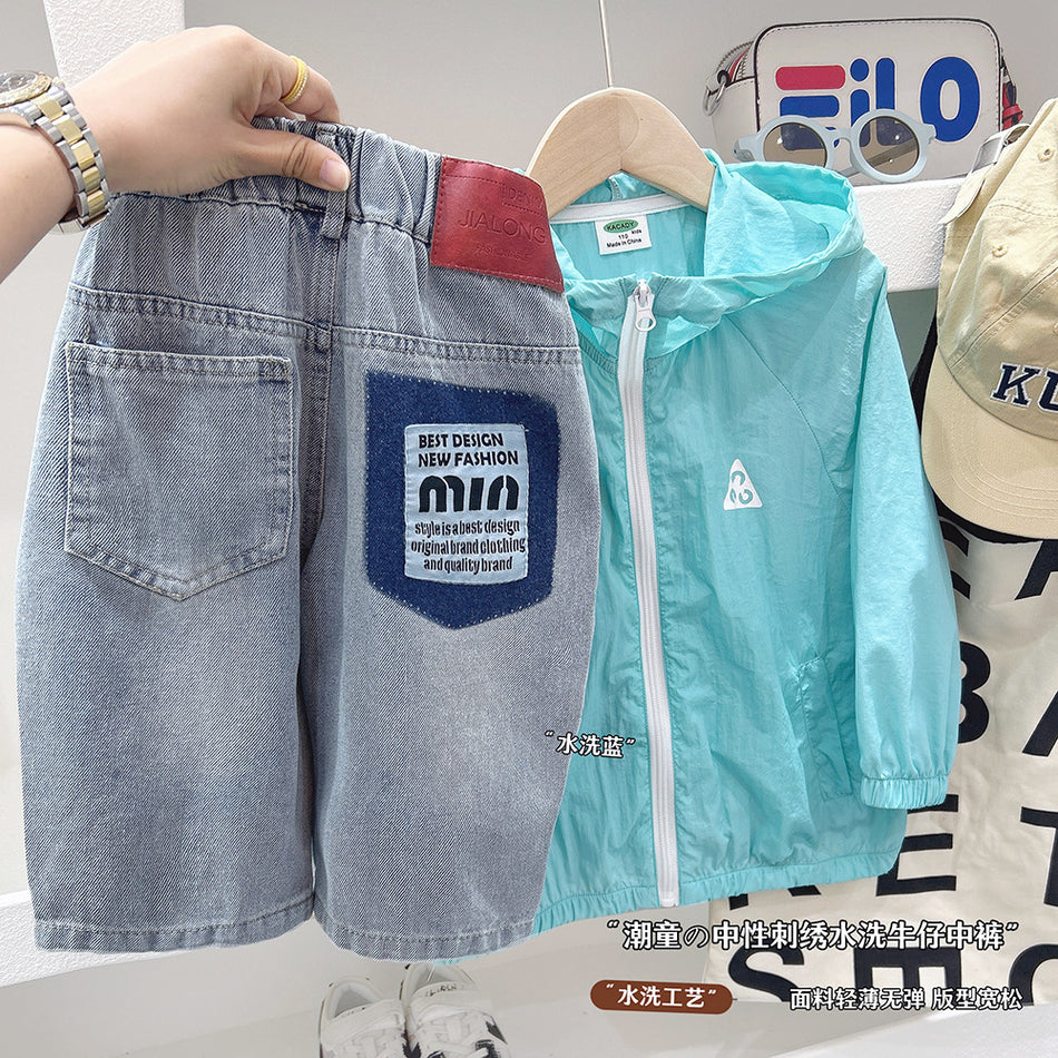 Boys' Denim Mid-Length Shorts – 2025 Korean Summer Style