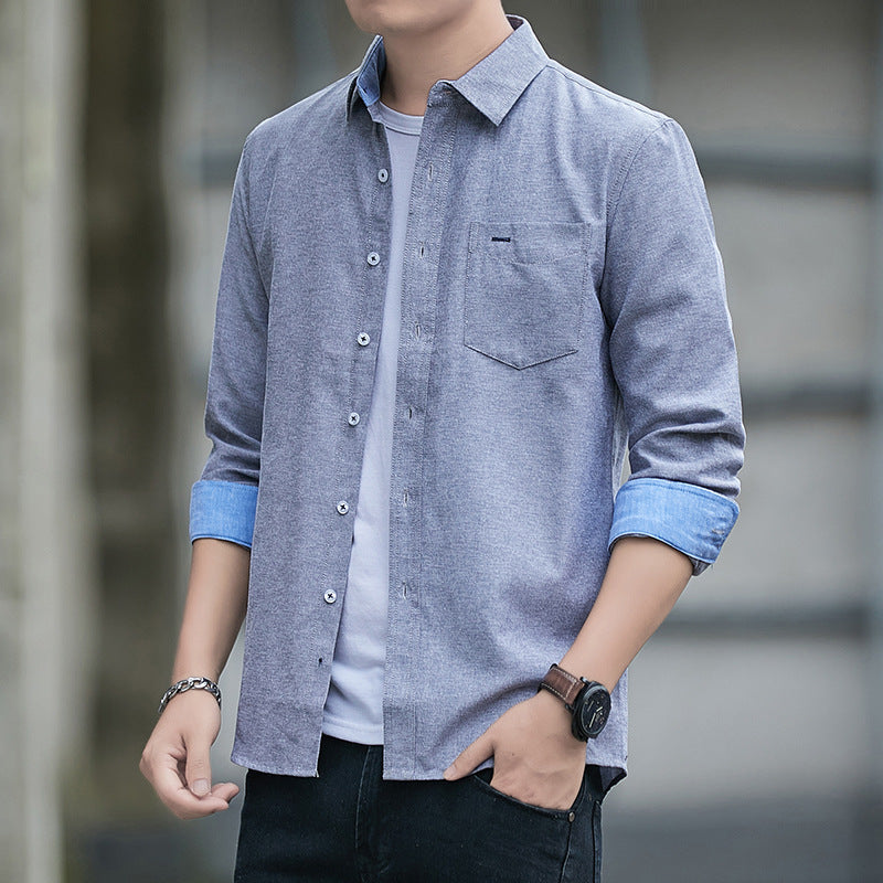 Trendy Color-Match Men’s Shirt Coat
