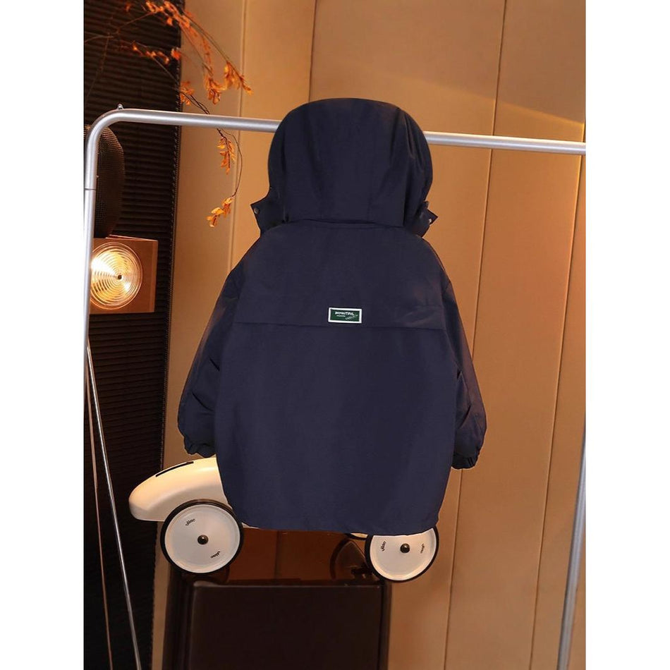 Boys Cotton-Padded Winter Jacket Warm Color-Block Coat