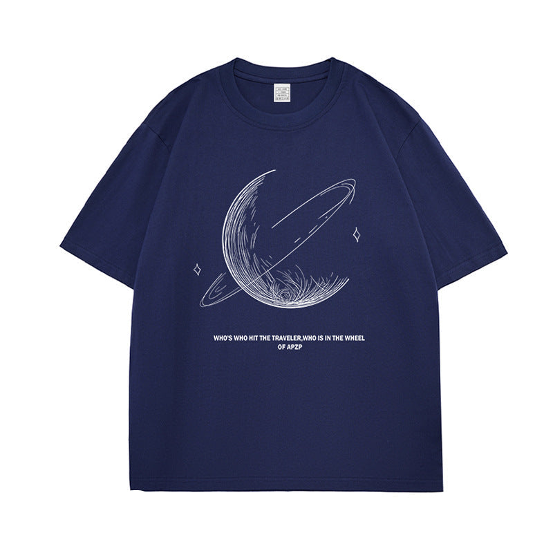 Acu Starry Sky Print Cotton T-Shirt 2025 Summer Trend