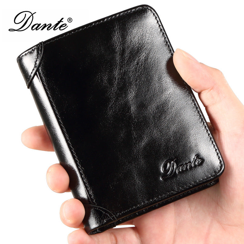 INSTOCK-Men’s Cowhide Leather Wallet – RFID Anti-Theft Design
