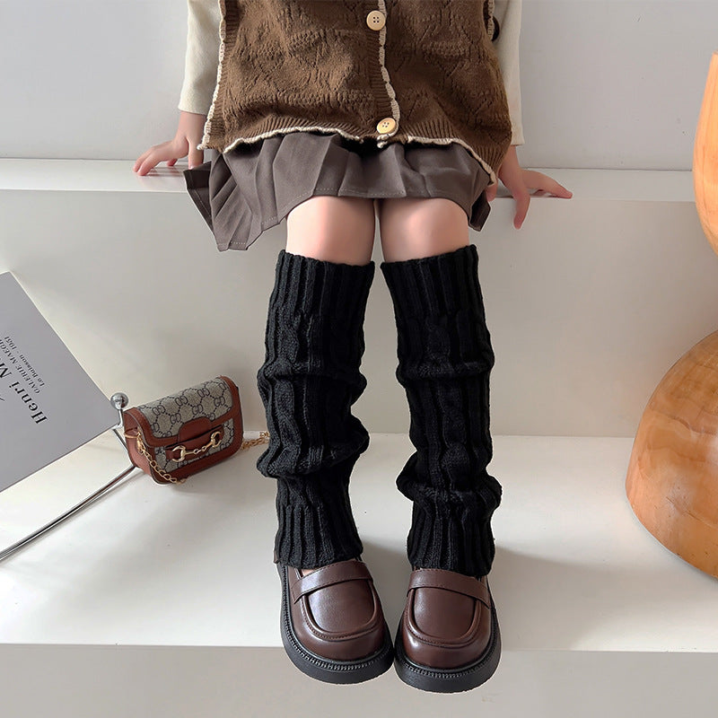 Girls Thickened Knitted Slouch Socks Korean Style Calf Warm