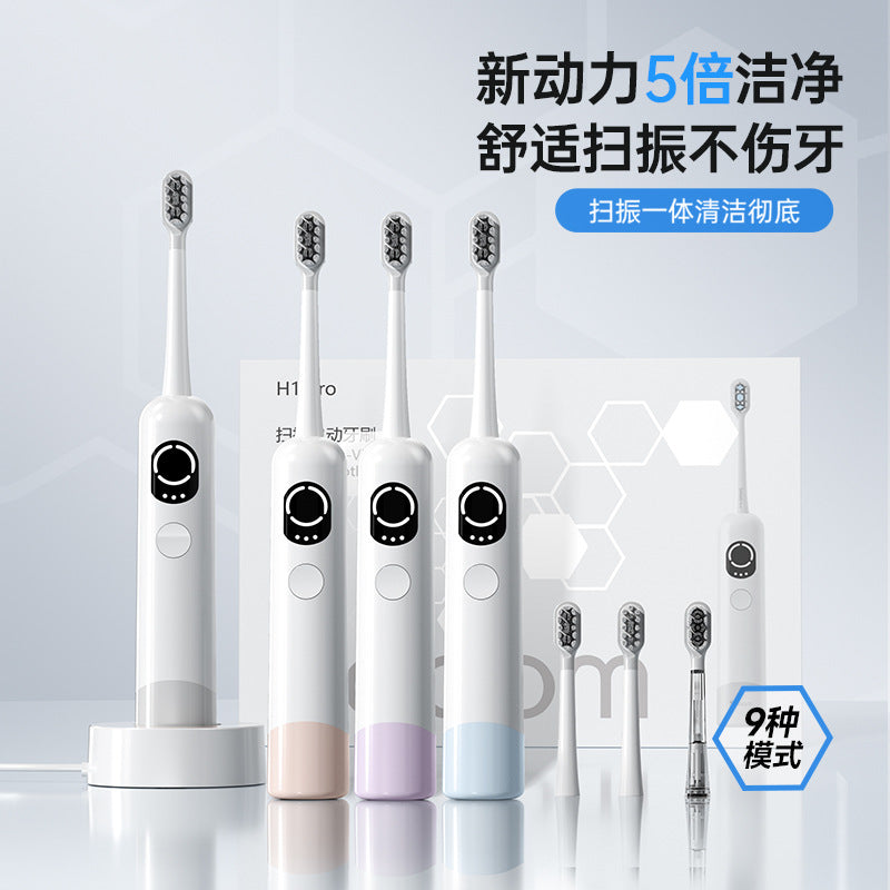 60° Sweeping & Vibrating Electric Toothbrush – Rechargeable for