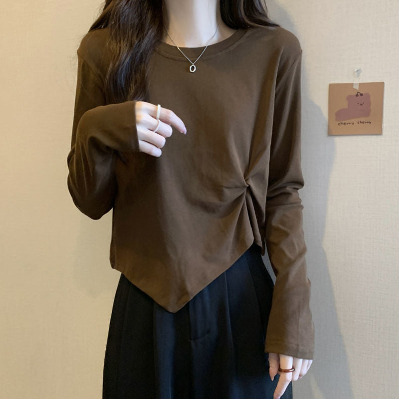 INSTOCK- Plus Size Pure Cotton Long Sleeve T-Shirt