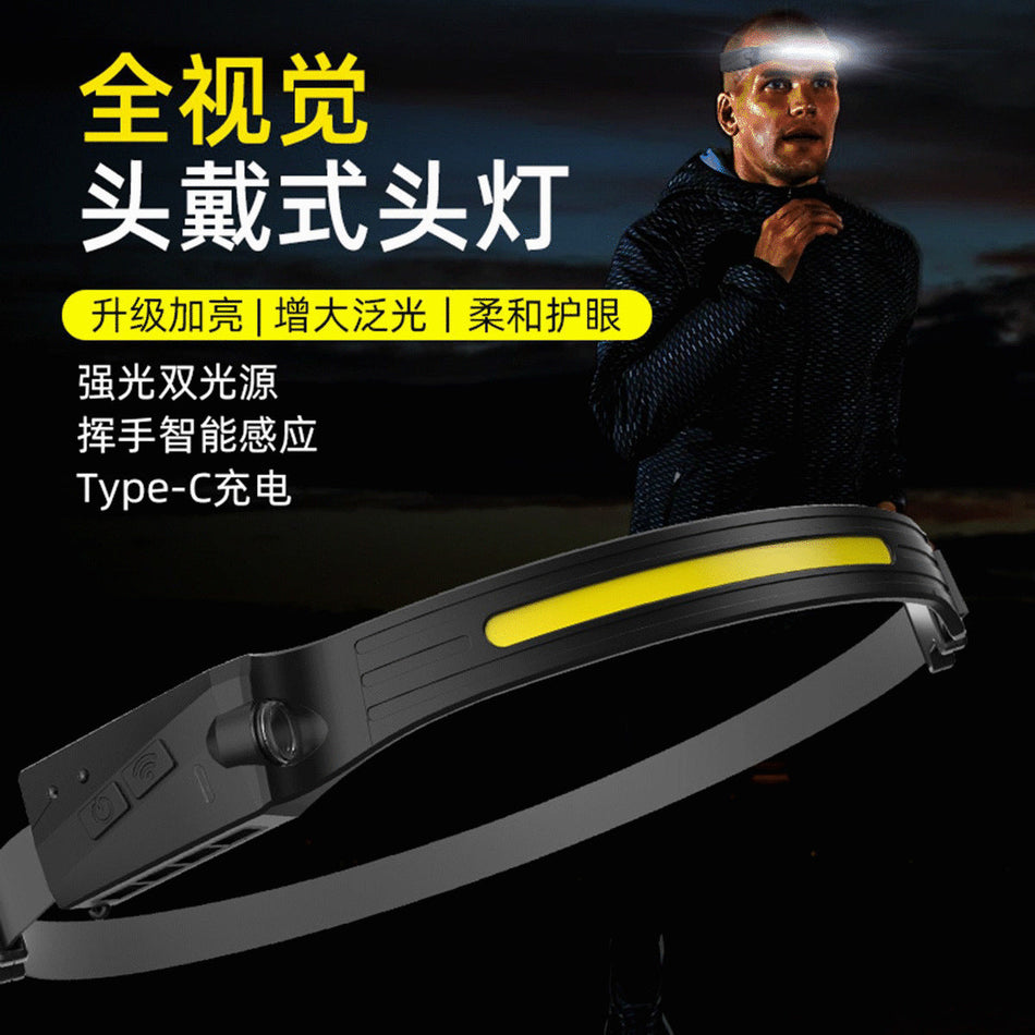 New Silicone COB Headlight USB Charging Outdoor Riding Light