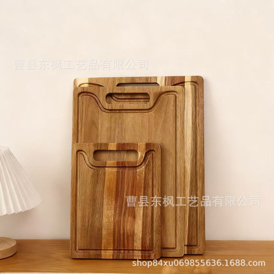 Acacia Wood 3-Piece Cutting Board Set with Handles