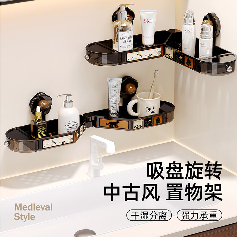 No-Drill Faucet Storage Rack Wall-Mounted Bathroom Corner