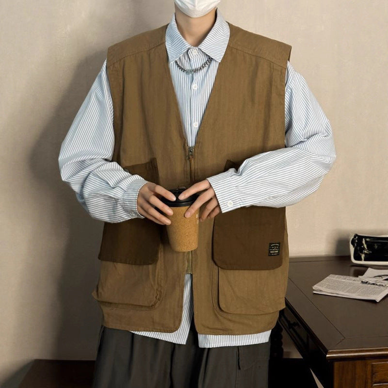 Men’s Japanese-Style Sleeveless Tooling Vest 2026