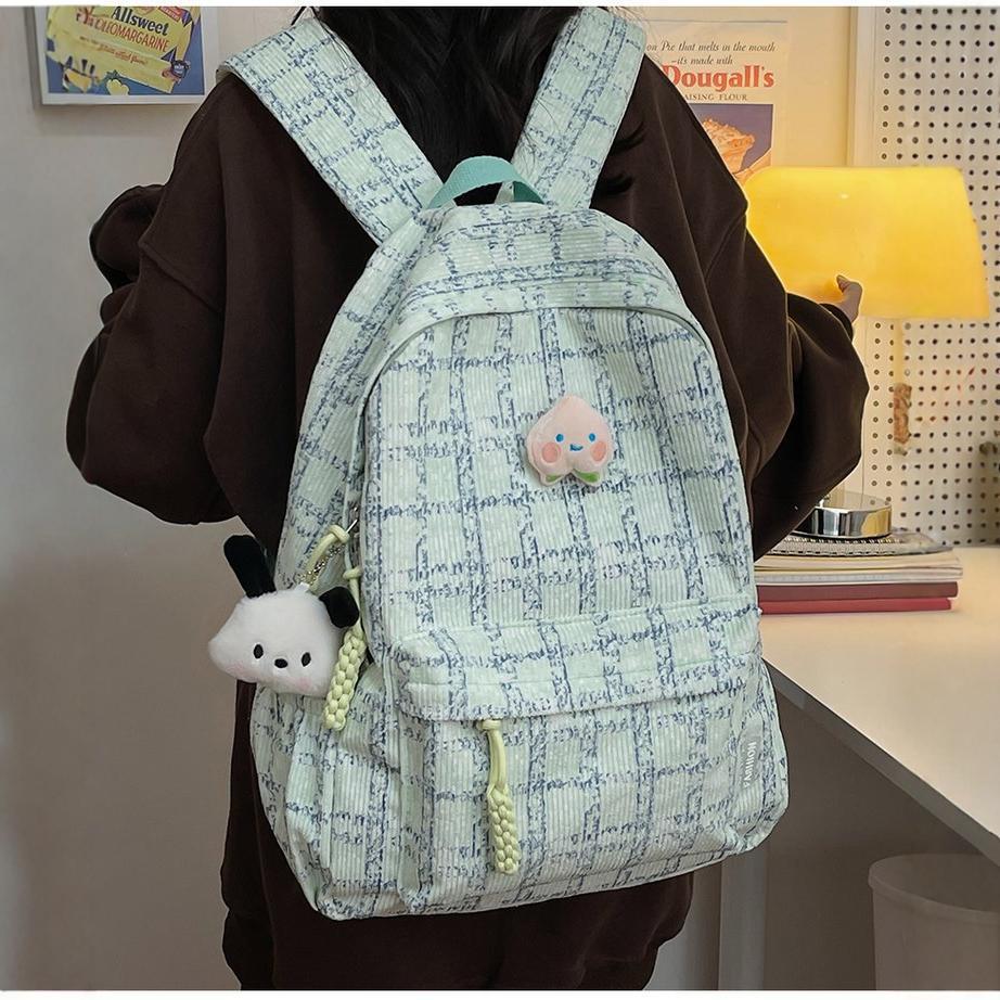Plaid School Backpack – Cute Niche Style for Girls